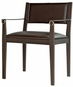 Paolo Castelli Кожаное кресло с подлокотниками со встроенной подушкой