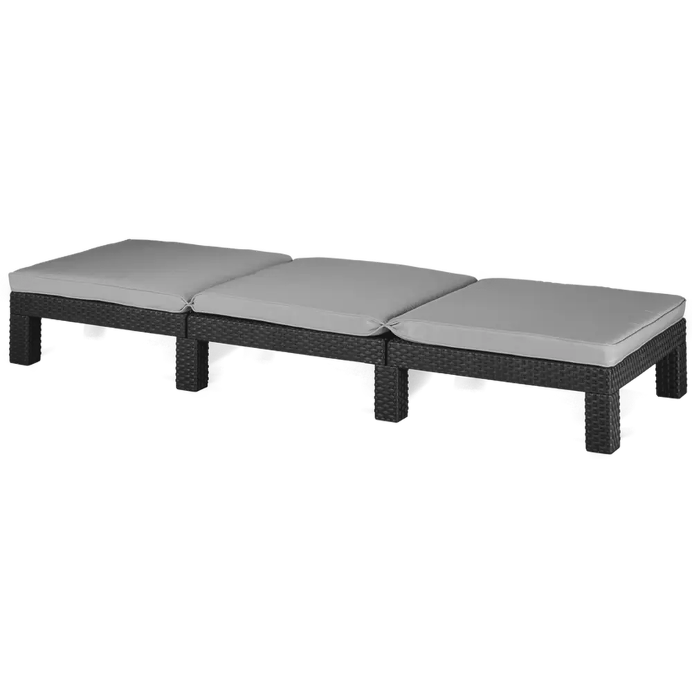 Шезлонг Allibert Daytona graphite 120х80х22 см пластик, цвет серый 16260552 STLM-2012259  - Вид №1
