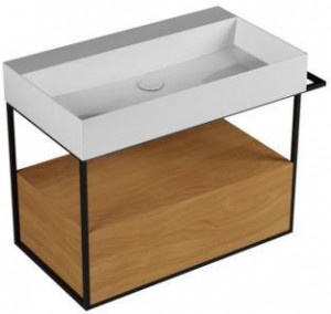 MSQ 81 Мебельное решение Azzurra ceramica Подвесная конструкция из окрашенного металла в комплекте с шкафом с ящиком ELEGANCE