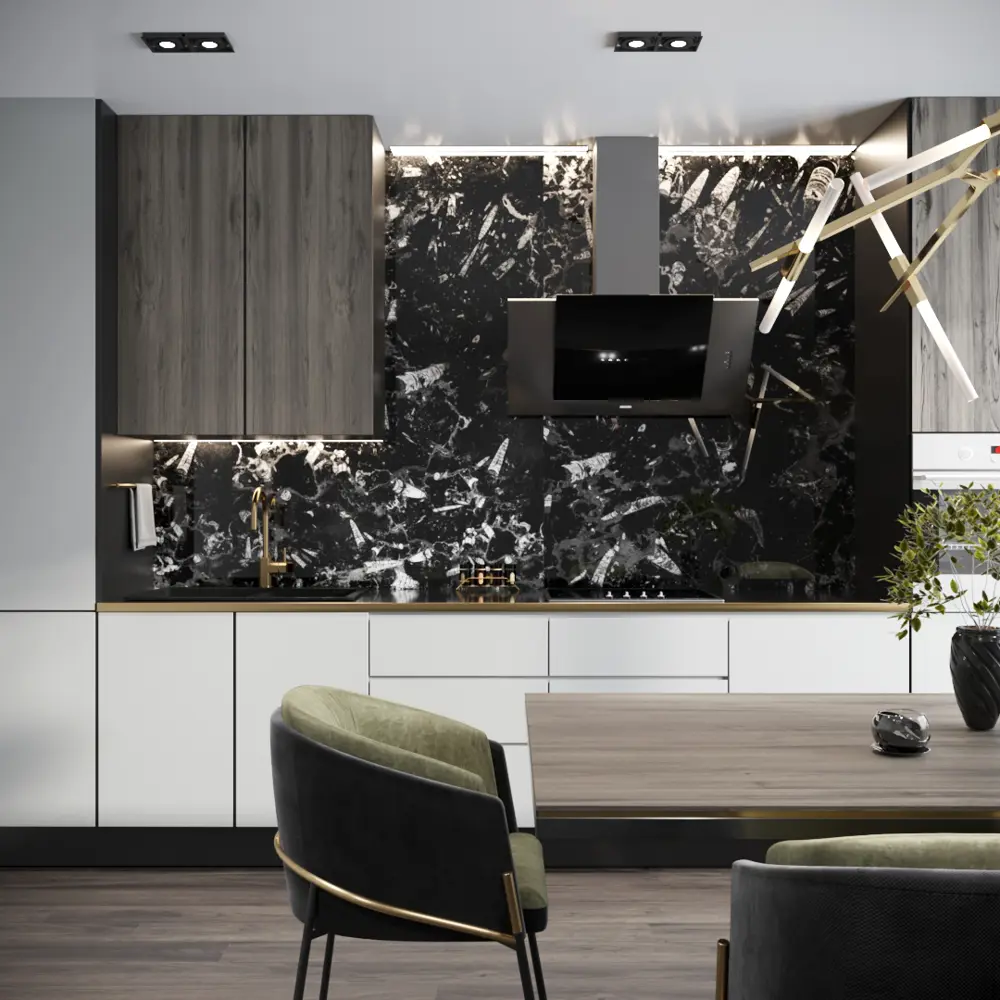 Стеновая панель Fossil Nero 300x0.4x60 см АКП цвет черный ALUMOART STLM-2064048 - Вид №2