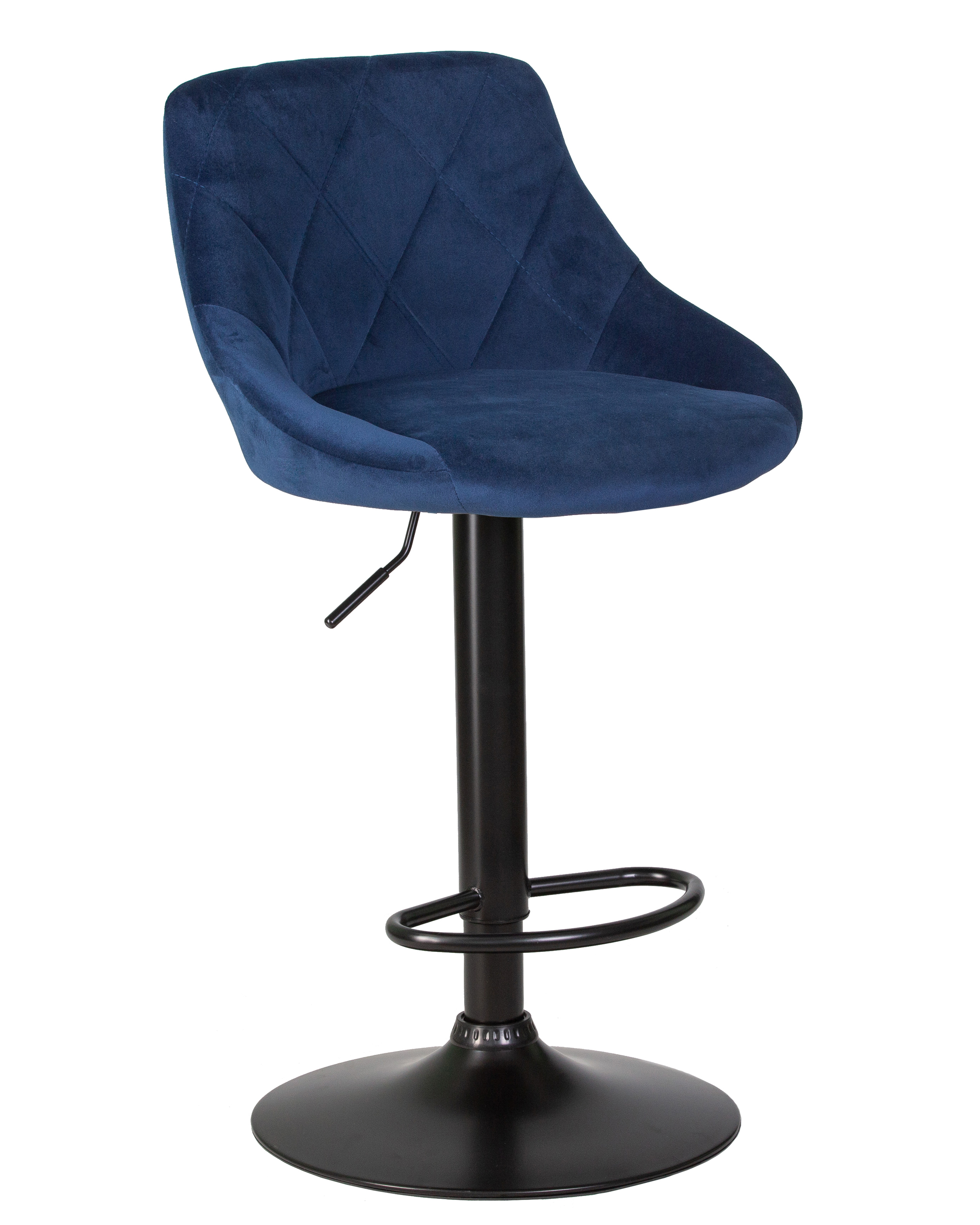 93714995 Барный стул Logan Black LM 45.50х106.50х45см велюр цвет синий STLM-0552815 DOBRIN