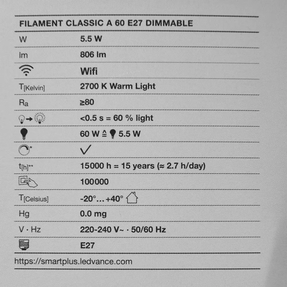 Лампа умная светодиодная Osram Smart Plus E27 220-240 В 5.5 Вт груша прозрачная 806 лм, теплый белый свет 89143907 STLM-2062540 LEDVANCE  - Вид №4