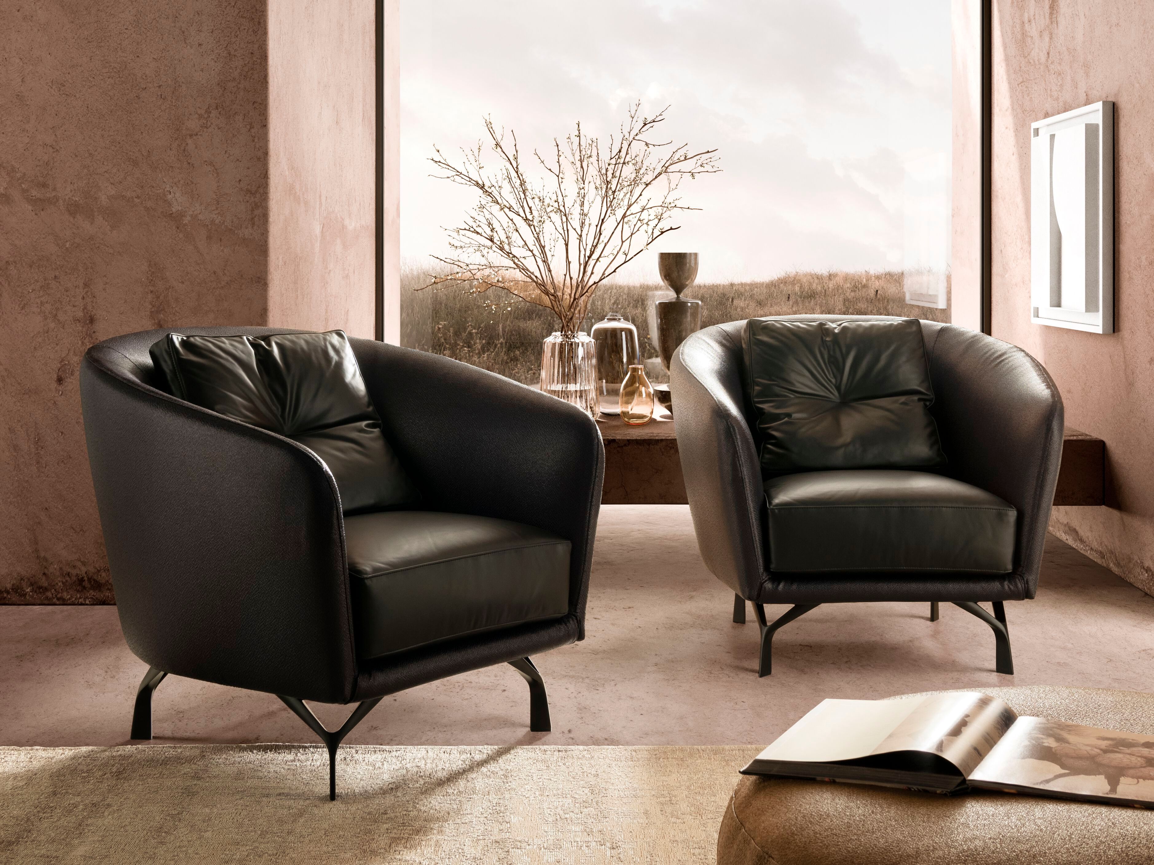 Кожаное кресло с подлокотниками VALENTINI Ethos ARCH-00066684