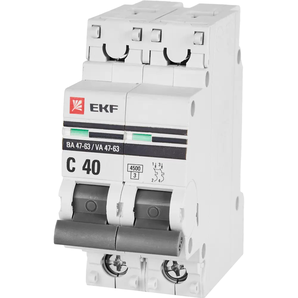 Автоматический выключатель EKF ВА47-63 2P C40 A 4.5 кА STLM-2026049