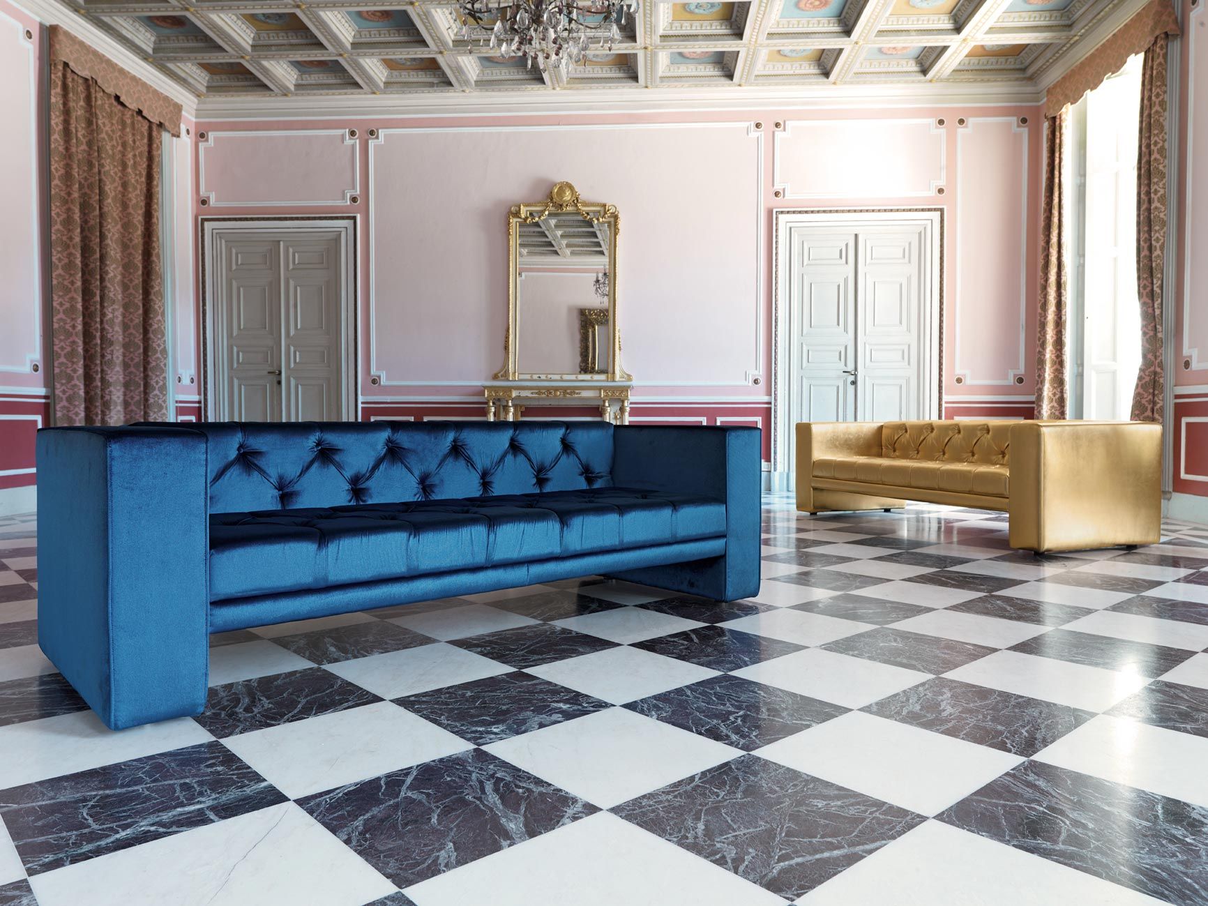 4-местный тканевый диван capitonné Domingo Salotti ARCH-00078862