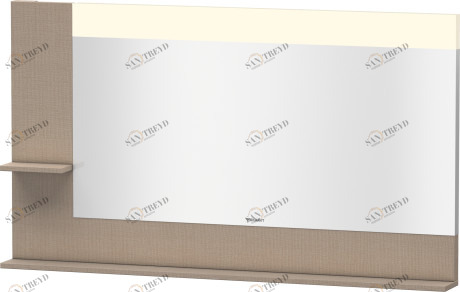 VE731407575 Vero Зеркало с полочками сбоку и внизу Лен, декор Duravit