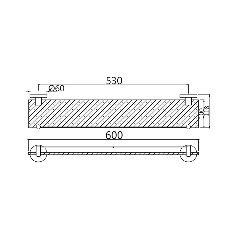 ACN-CHR-1171N Полка стеклянная Jaquar Continental Santreyd  - Вид №1