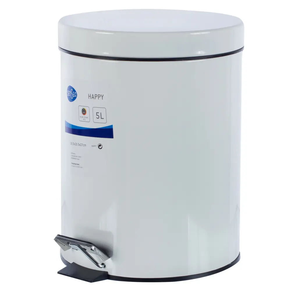 Бак для мусора Sensea Happy 5 л цвет белый Без серии STLM-2165155