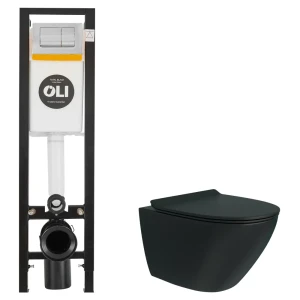 Комплект инсталляции Oli Quadra с безободковым унитазом Teymi Tiko