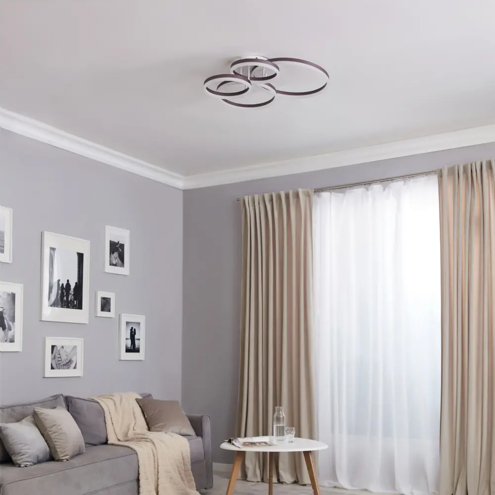 Люстра потолочная светодиодная диммируемая Ritter Eclipse 52084 3 с д/у 124 Вт 31 м² 2700К-6500К цвет белый/коричневый STLM-2110216 - Вид №12