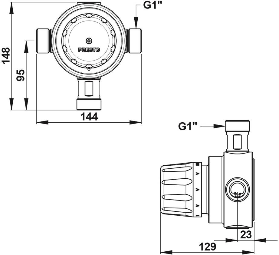 Термостатический смесительный клапан Presto therm 84007 84007.0 - Вид №1