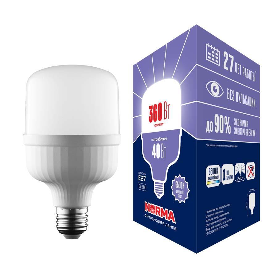LED-M80-40W/6500K/E27/FR/NR Лампа LED сверхмощная E27 40W 6500K матовая UL-00006790 Volpe Norma LED-M80