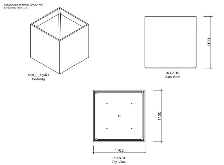 Высокая бетонная плантатор amop R-Light ARCH-00093634 - Вид №2