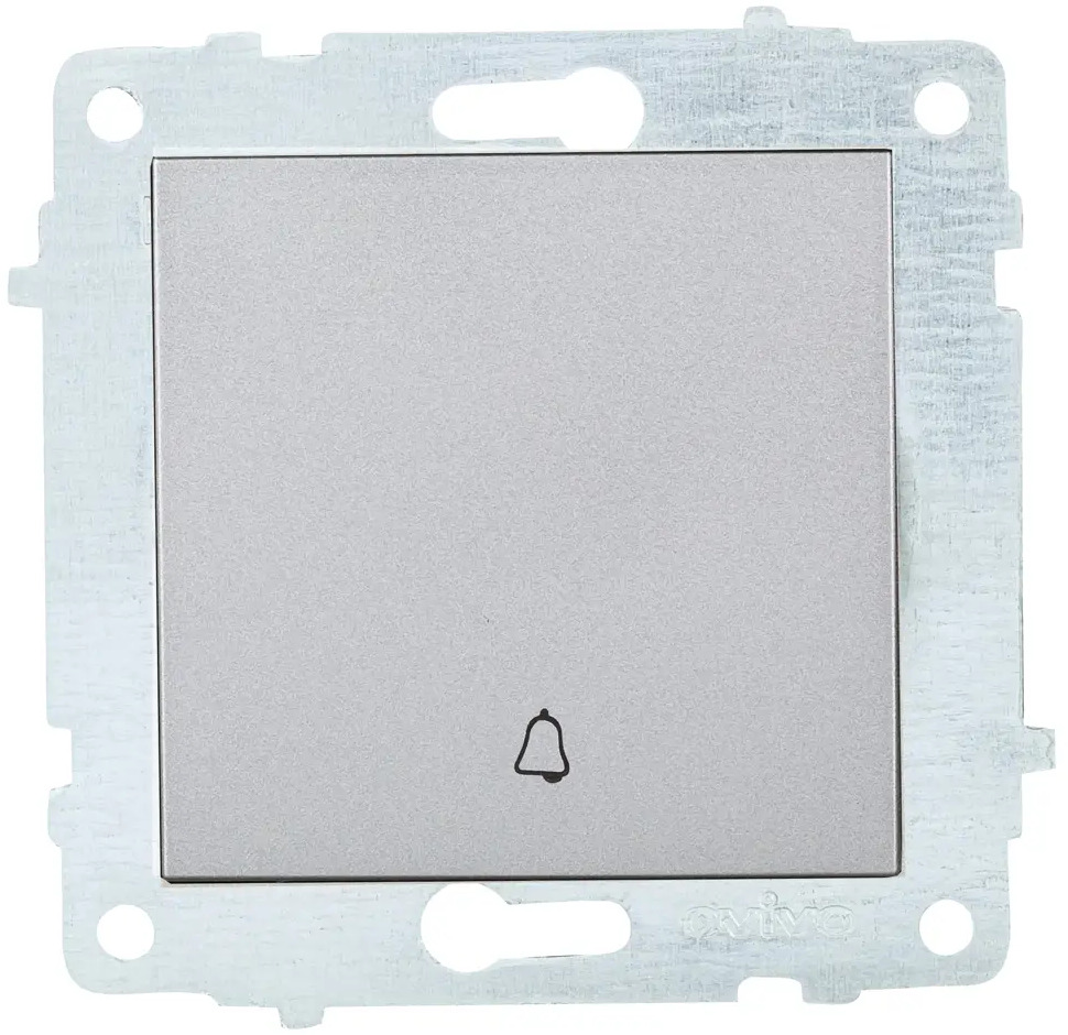 90802157 Выключатель встраиваемый Ovivo Quantum-Loft-Mina-Grano 600-000210-207 1 клавиша цвет серебро STLM-0388931