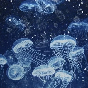 Арт-панель на холсте Alex Turco Underwater Blue Poison