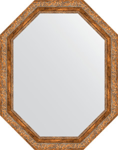 BY 7156 Зеркало в багетной раме - виньетка античная бронза 85 mm EVOFORM Octagon