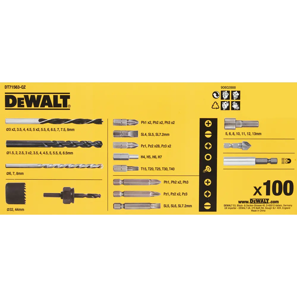 Набор сверл и бит Dewalt DT71563, 100 предметов STLM-2125651 - Вид №7
