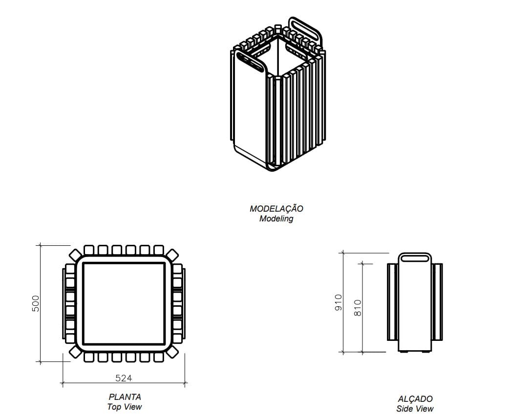 Стальные и деревянные стойки для мусора amop Grip ARCH-00022437 - Вид №4