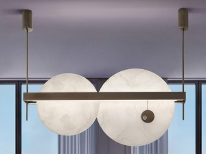 Алебастр и металлический светодиодный подвесной светильник