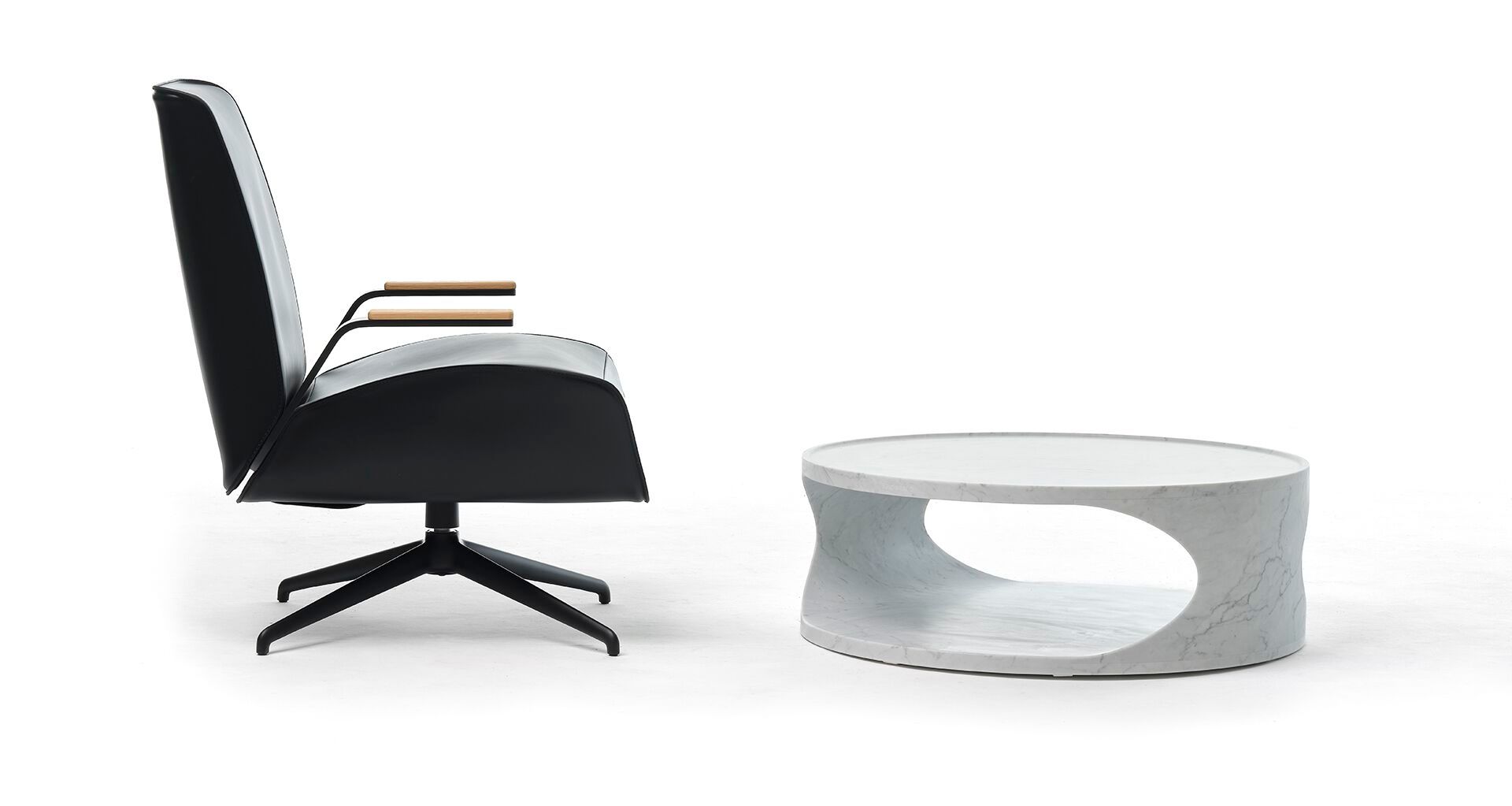 Низкий круглый журнальный столик из каррарского мрамора EPÒNIMO Roll ARCH-00140846 - Вид №5