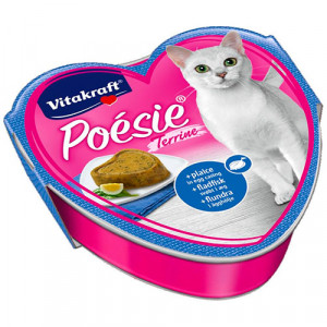 ПР0039663*15 Корм для кошек Poesie камбала в яйце, террин конс. 85г (упаковка - 15 шт) VITAKRAFT