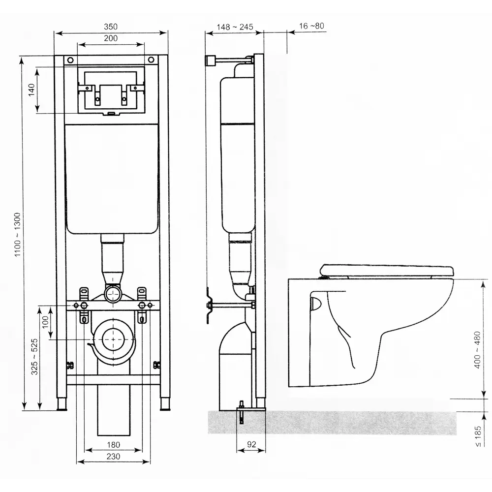 Инсталляция для подвесного унитаза Ideal Standard с кнопкой цвет хром STLM-2119106 - Вид №6