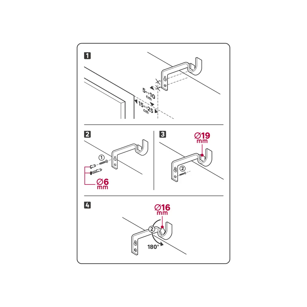 Настенный карниз раздвижной однорядный KREAFORTA Грац d16/19 160-300 см металл цвет белый STLM-2021305 - Вид №6