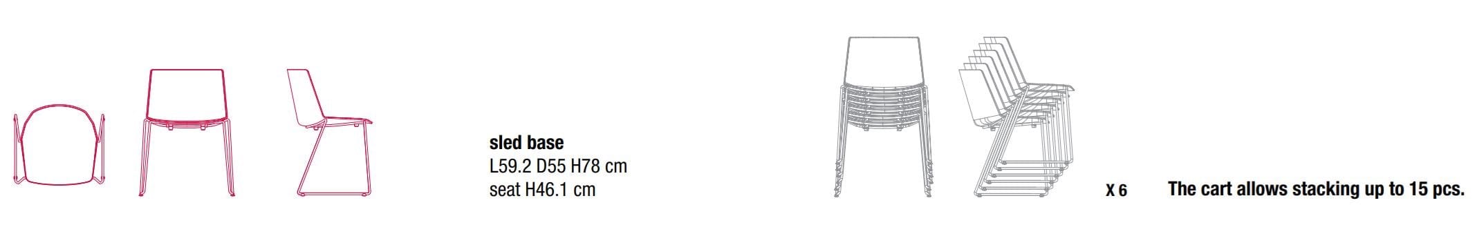 Стул для салазок из ткани MDF Italia Aïku ARCH-00071291 - Вид №1