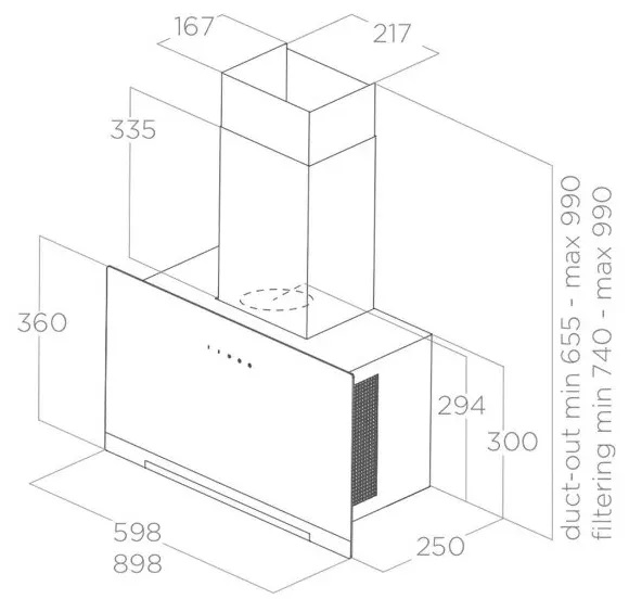 9061653 Вытяжка наклонная Elica APLOMB-RS WH/A/90 белый STDN-0017326 - Вид №4