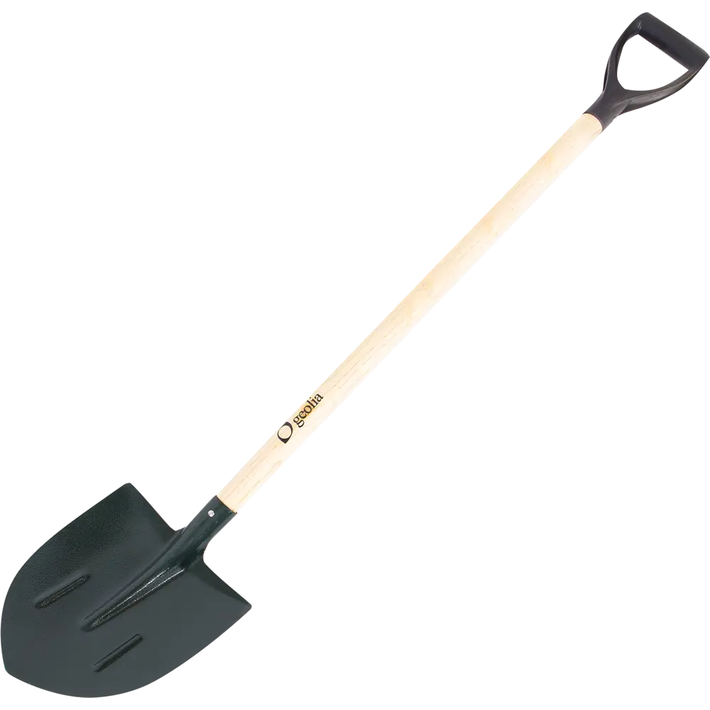 Лопата штыковая Geolia с изогнутой тулей 120 см сталь, с черенком STLM-2149931