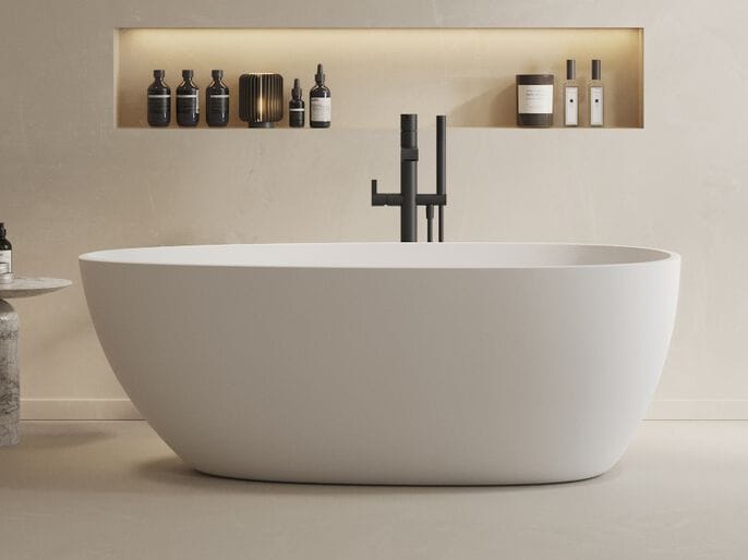 Овальная ванна в центре комнаты в Mineral Stone® RILUXA Тулуза ARCH-00032383