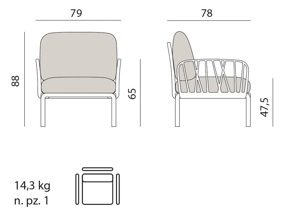 Кресло из смолы и ткани Nardi ARCH-00090166 - Вид №14