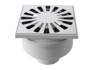 ABS сифонированная крышка люка с хромированной решеткой и вертикальным выхлопом