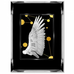 Постер прямоугольный на художественной бумаге 97х71 см "Крылья Ангела - 2" EVENHOME ДИЗАЙНЕРСКИЕ 00-3878736 Белый;черный