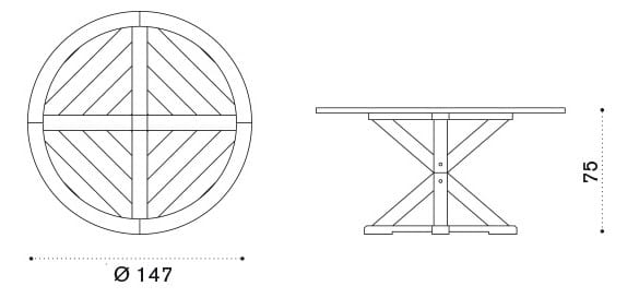 Круглый стол из тикового дерева Ethimo ARCH-00064332 - Вид №6