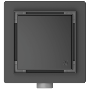 A864-N Реверсивный желоб для душа квадратный матовый черный duten