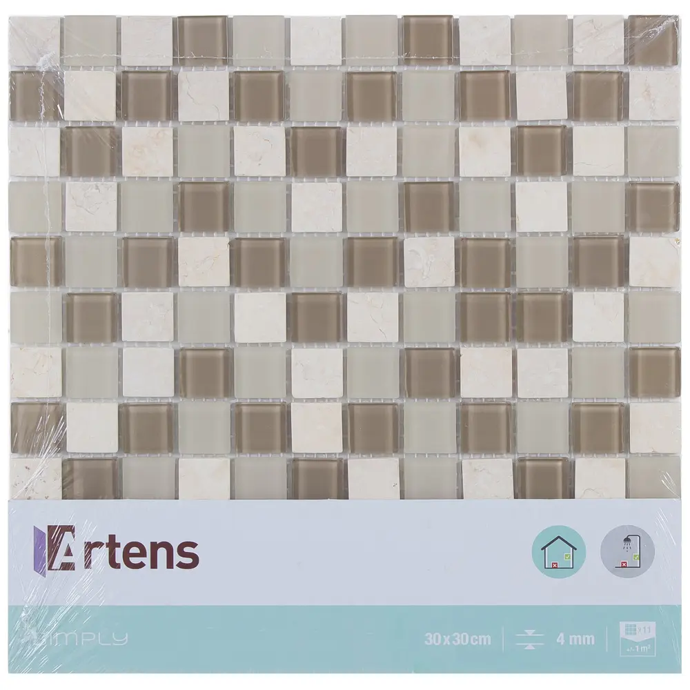 Мозаика стеклянная Artens Simply 30x30 см цвет бежевый STLM-2016194 - Вид №8