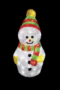 Светодиодная фигура "Снеговик с шарфом" 30 см SUPERNW СВЕТОВЫЕ ФИГУРЫ 217564 Белый