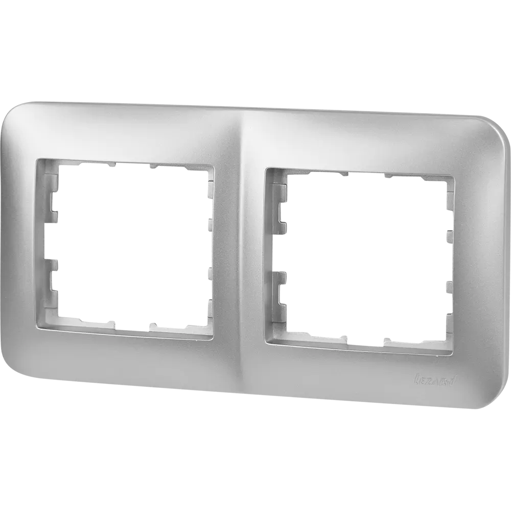 Рамка для розеток и выключателей Lezard Karina Life 2 поста горизонтальная цвет матовый серый STLM-2109668 - Вид №1