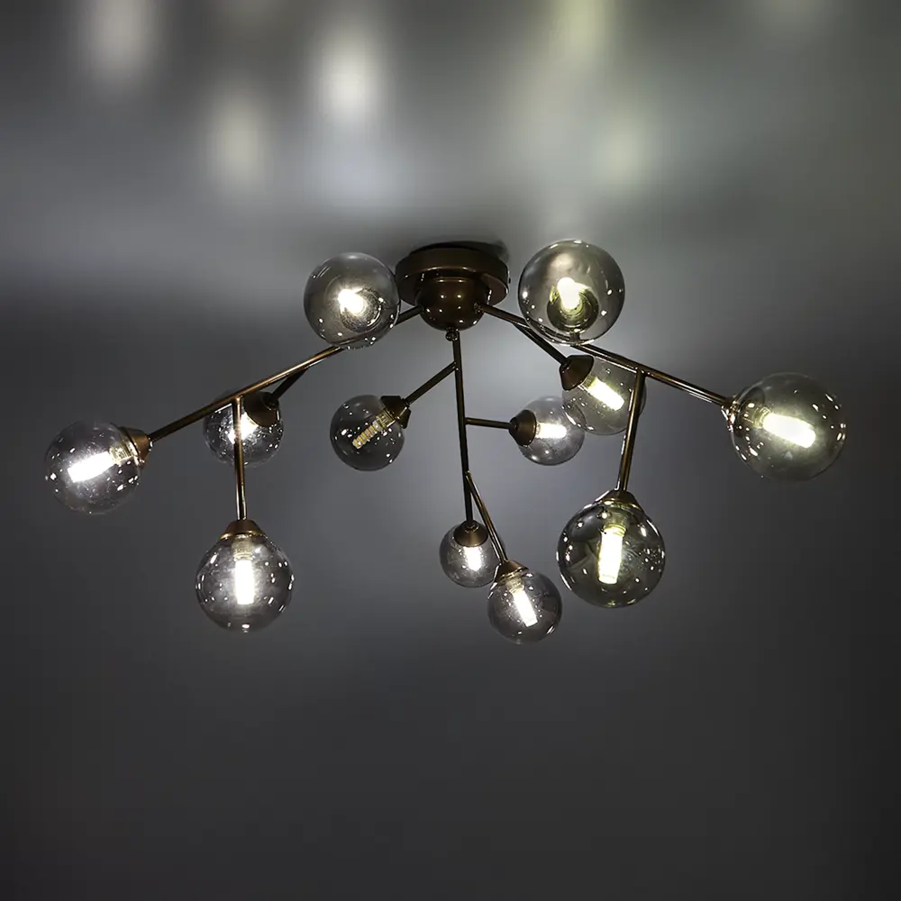 Люстра потолочная Vitaluce Акация 12 ламп 36м² G9 коньячная бронза STLM-2189689