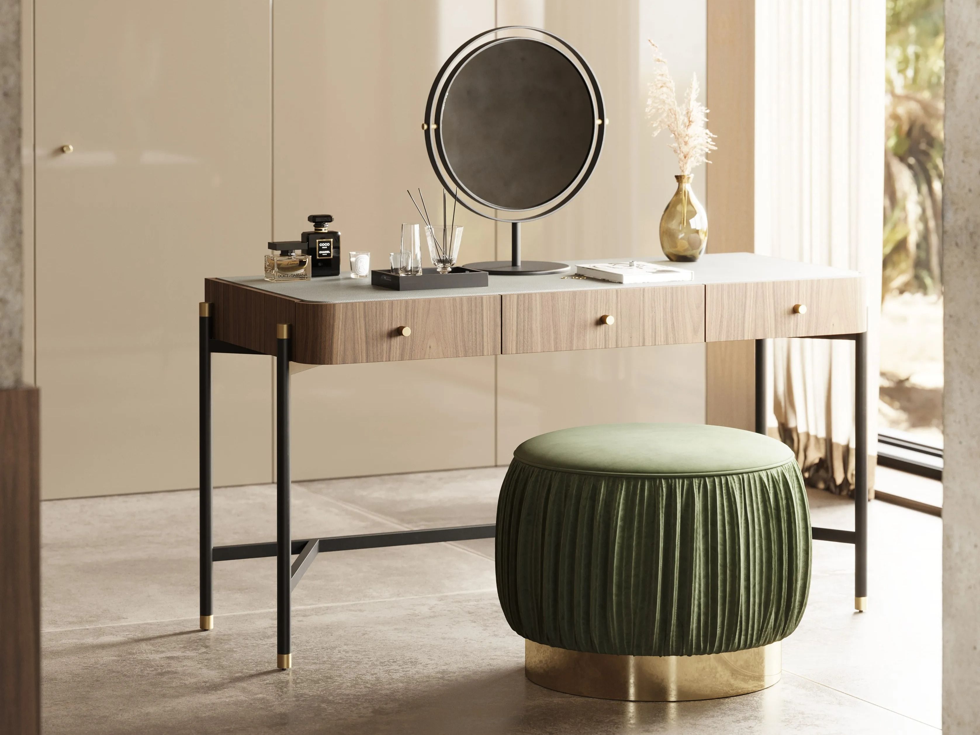 Туалетный столик из нержавеющей стали и дерева Laskasas Rosie ARCH-00007718 - Вид №2