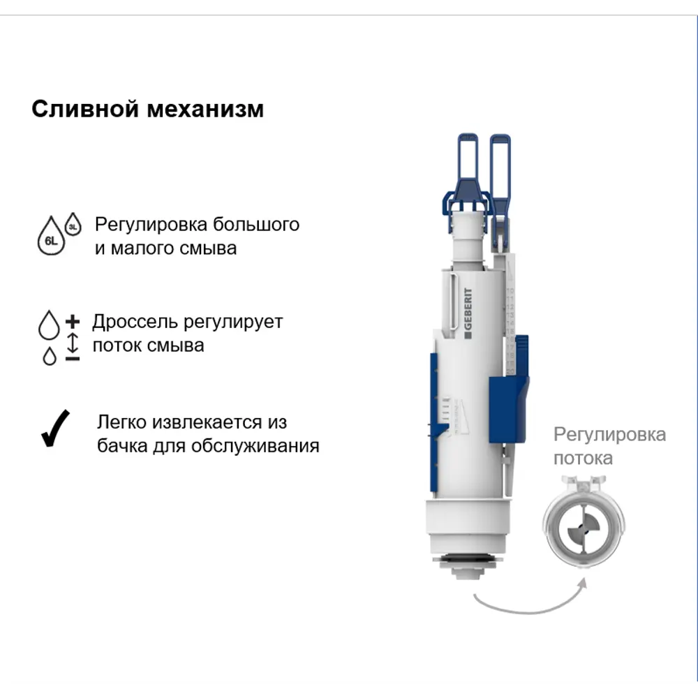 Инсталляция Geberit Duofix 458.134.21.2 для подвесного унитаза с кнопкой цвет хром STLM-2057029 - Вид №7