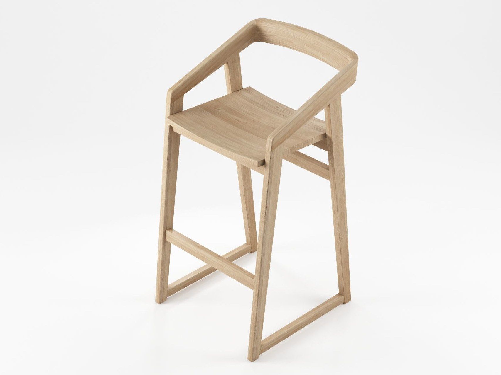 Твердый деревянный барный стул с подставкой для ног KARPENTER Experience ARCH-00141357 - Вид №7