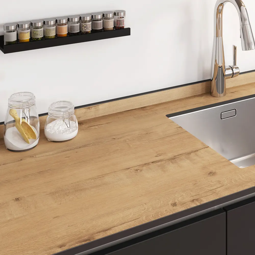 Плинтус для столешницы Slotex 300x1.6 см цвет дуб брукхилл HPL STLM-2182609 - Вид №1