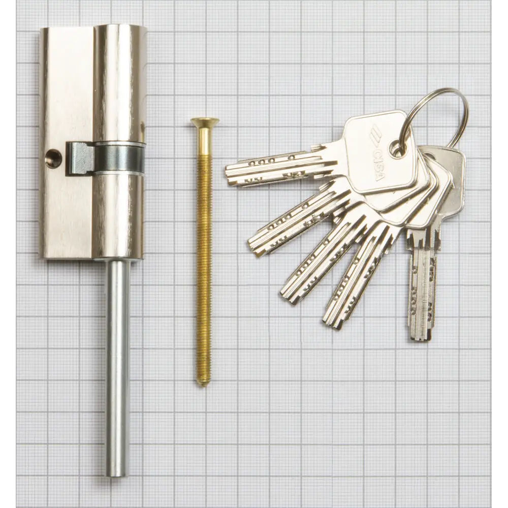 Цилиндр Cisa Astral OА317-90.12, 45x10x25 мм, ключ/шток, цвет никель, без вертушки STLM-2014654 - Вид №2