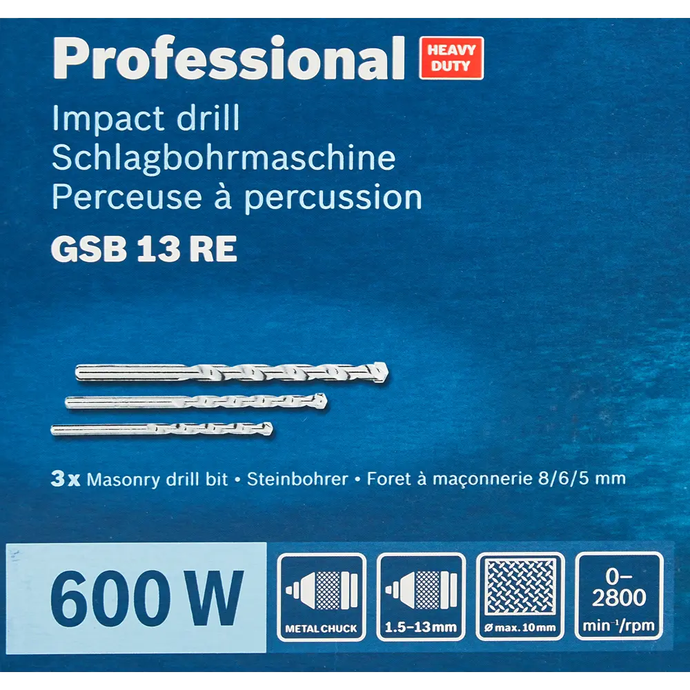 Дрель ударная сетевая Bosch Professional GSB 13 RE, 600 Вт STLM-2193250 - Вид №10