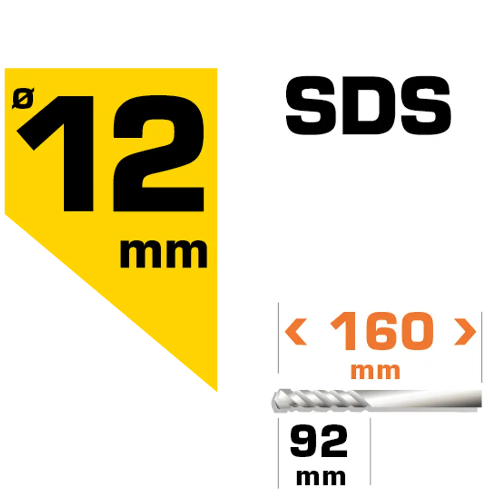 Бур по бетону SDS-plus Dexter к. Pro FD-A0027 12х92х160 мм STLM-2064575 - Вид №5