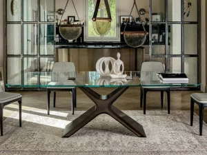Tonin Casa Прямоугольный стеклянный стол  T8099