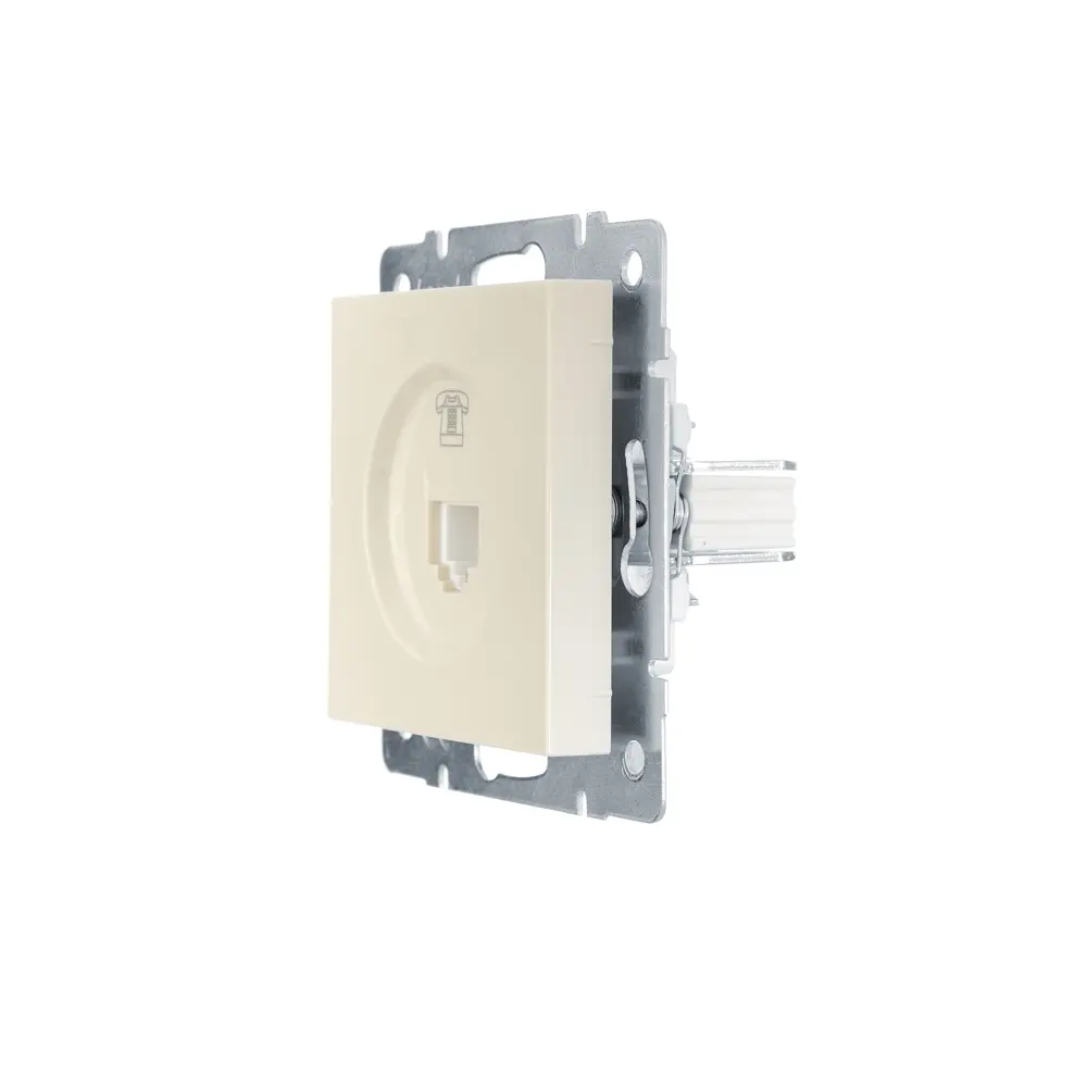 Телефонная розетка встраиваемая Lezard Vesna евро цвет кремовый STLM-2141836 - Вид №1