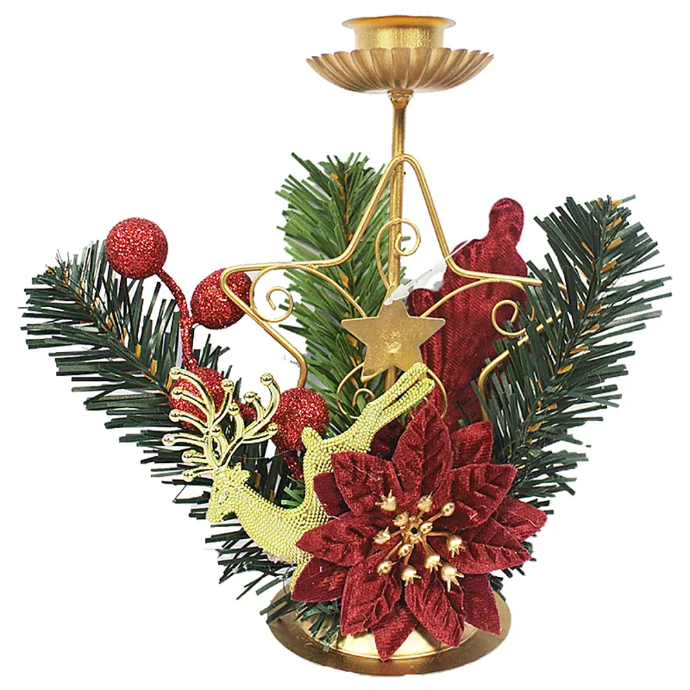 Подсвечник с цветком красный 16 см Santreyd STLM-2090072